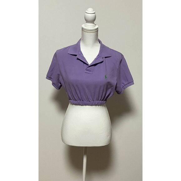 Polo Ralph Lauren Tops - Polo Crop Top, Custom, Purple, Size Small (See Desc), Cinch/Elastic Bottom